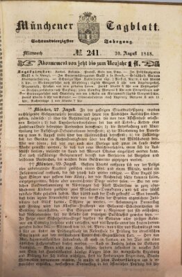 Münchener Tagblatt Mittwoch 30. August 1848