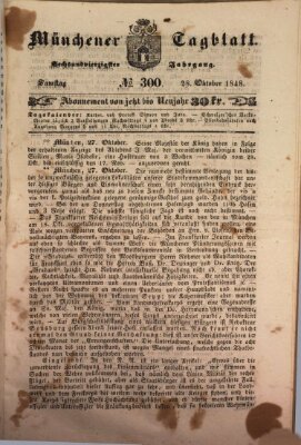 Münchener Tagblatt Samstag 28. Oktober 1848