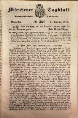 Münchener Tagblatt Donnerstag 21. Dezember 1848