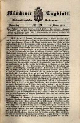 Münchener Tagblatt Donnerstag 18. Januar 1849