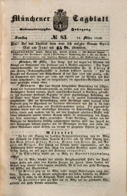 Münchener Tagblatt Samstag 24. März 1849