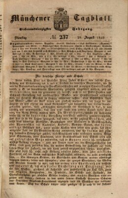 Münchener Tagblatt Dienstag 28. August 1849