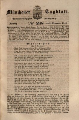 Münchener Tagblatt Samstag 8. September 1849