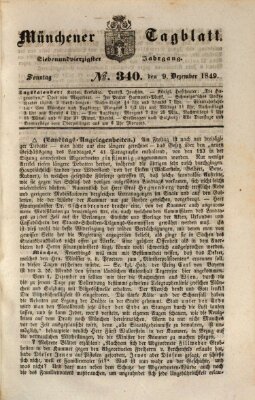 Münchener Tagblatt Sonntag 9. Dezember 1849