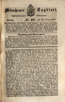 Münchener Tagblatt Dienstag 26. Februar 1850