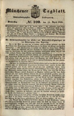 Münchener Tagblatt Donnerstag 11. April 1850