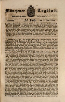 Münchener Tagblatt Sonntag 7. Juli 1850