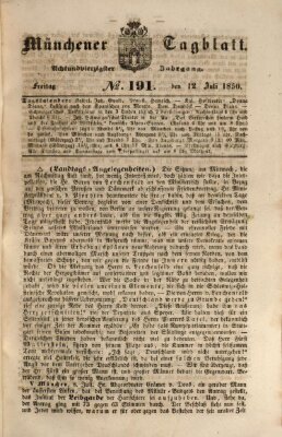 Münchener Tagblatt Freitag 12. Juli 1850