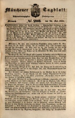 Münchener Tagblatt Mittwoch 24. Juli 1850