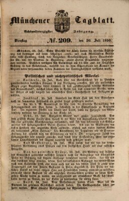 Münchener Tagblatt Dienstag 30. Juli 1850