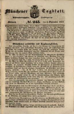Münchener Tagblatt Mittwoch 4. September 1850