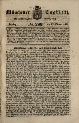 Münchener Tagblatt Samstag 12. Oktober 1850