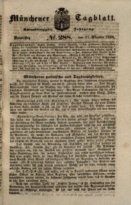 Münchener Tagblatt Donnerstag 17. Oktober 1850