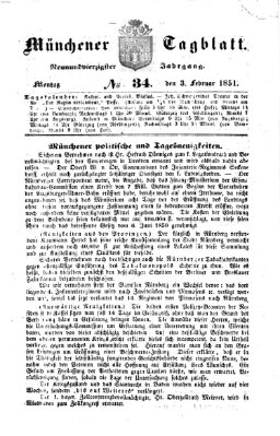 Münchener Tagblatt Montag 3. Februar 1851