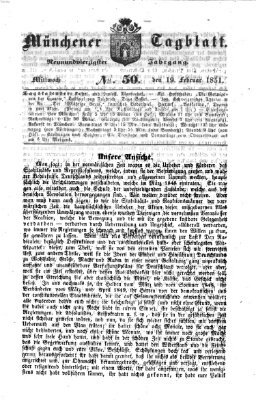 Münchener Tagblatt Mittwoch 19. Februar 1851