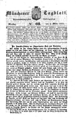 Münchener Tagblatt Dienstag 4. März 1851