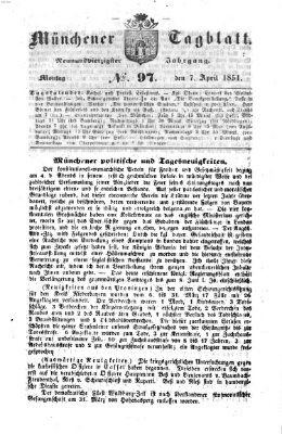 Münchener Tagblatt Montag 7. April 1851