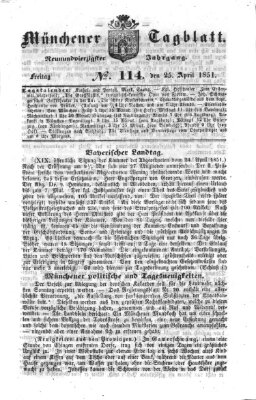 Münchener Tagblatt Freitag 25. April 1851