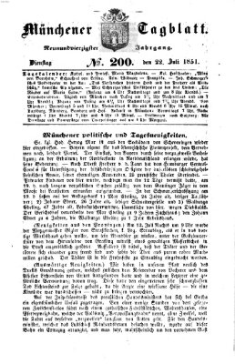 Münchener Tagblatt Dienstag 22. Juli 1851