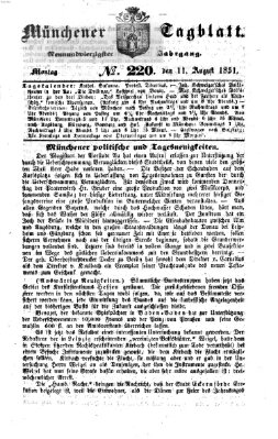 Münchener Tagblatt Montag 11. August 1851