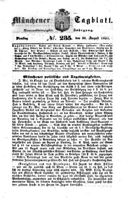 Münchener Tagblatt Dienstag 26. August 1851