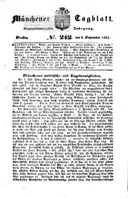 Münchener Tagblatt Dienstag 2. September 1851