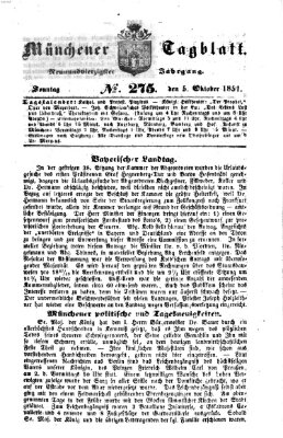 Münchener Tagblatt Sonntag 5. Oktober 1851