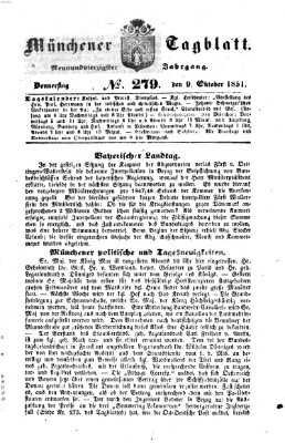 Münchener Tagblatt Donnerstag 9. Oktober 1851