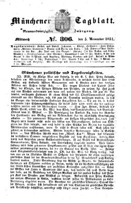Münchener Tagblatt Mittwoch 5. November 1851