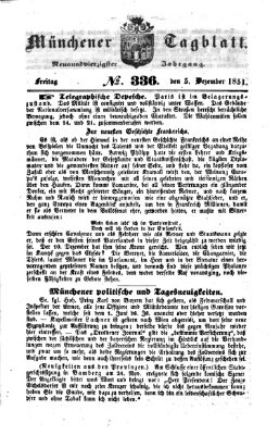 Münchener Tagblatt Freitag 5. Dezember 1851