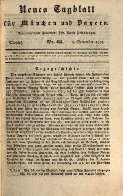 Neues Tagblatt für München und Bayern Montag 3. September 1838