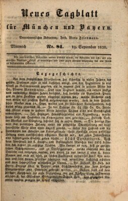 Neues Tagblatt für München und Bayern Mittwoch 19. September 1838