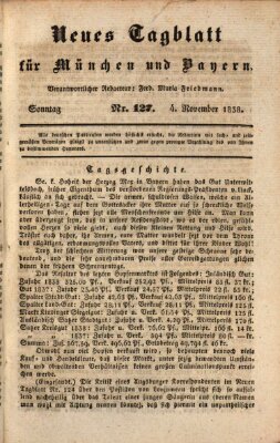 Neues Tagblatt für München und Bayern Sonntag 4. November 1838
