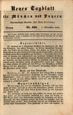 Neues Tagblatt für München und Bayern Montag 5. November 1838