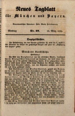 Neues Tagblatt für München und Bayern Montag 18. März 1839