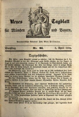 Neues Tagblatt für München und Bayern Dienstag 2. April 1839