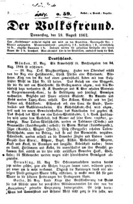 Der Volksfreund Donnerstag 28. August 1862