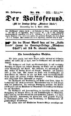 Der Volksfreund Donnerstag 2. April 1863