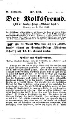 Der Volksfreund Sonntag 3. Mai 1863