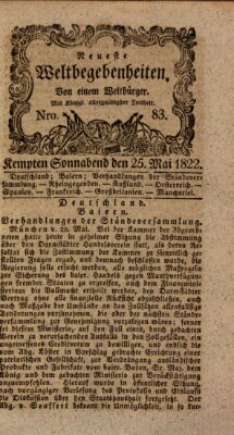 Neueste Weltbegebenheiten (Kemptner Zeitung) Samstag 25. Mai 1822