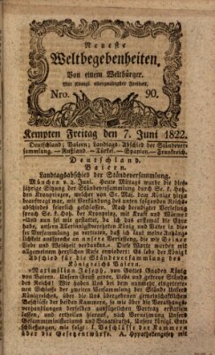 Neueste Weltbegebenheiten (Kemptner Zeitung) Freitag 7. Juni 1822