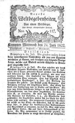 Neueste Weltbegebenheiten (Kemptner Zeitung) Mittwoch 24. Juli 1822