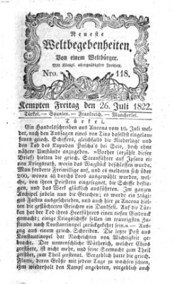 Neueste Weltbegebenheiten (Kemptner Zeitung) Freitag 26. Juli 1822
