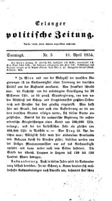 Erlanger politische Zeitung Sonntag 16. April 1854