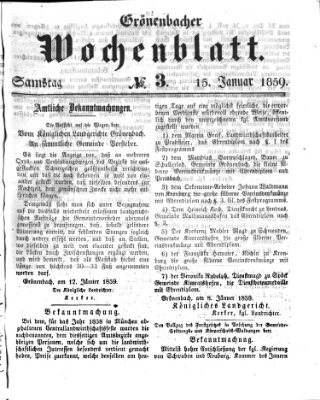 Grönenbacher Wochenblatt Samstag 15. Januar 1859