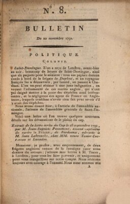Bulletin Sonntag 20. November 1791