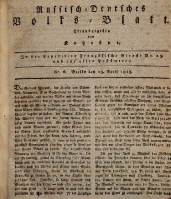 Russisch-deutsches Volksblatt Dienstag 13. April 1813