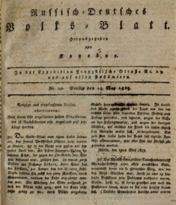 Russisch-deutsches Volksblatt Samstag 15. Mai 1813