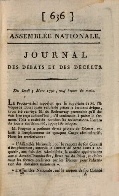 Journal des débats et des décrets Donnerstag 3. März 1791
