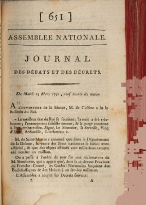 Journal des débats et des décrets Dienstag 15. März 1791